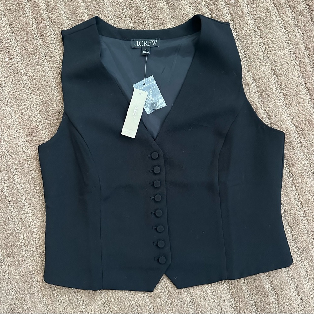 J. Crew Women's Elegant Black Buttoned Vest